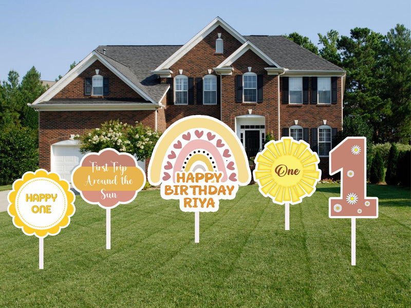 First Trip Around The Sun Theme Birthday Party Cutouts