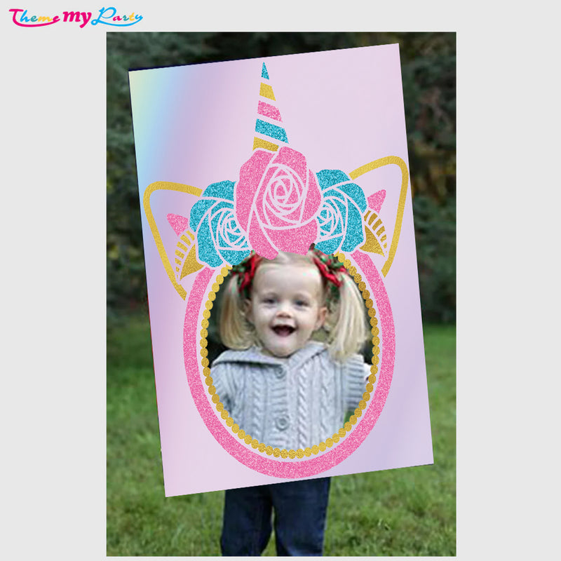 Unicorn Birthday Party Selfie Photo Booth Frame