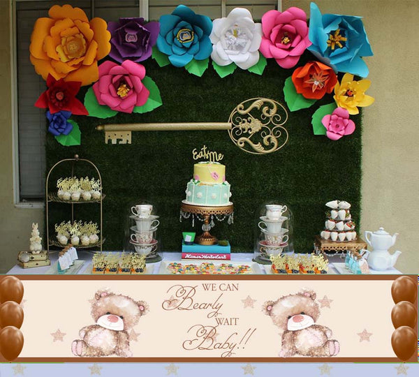 We Can Bearly Wait Theme Long Banner for Decoration