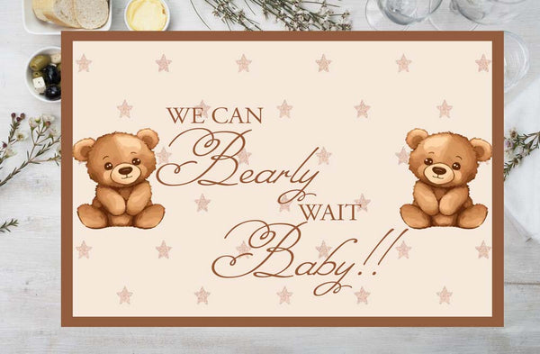 We Can Bearly Wait Theme Baby Shower Table Mats for Decoration