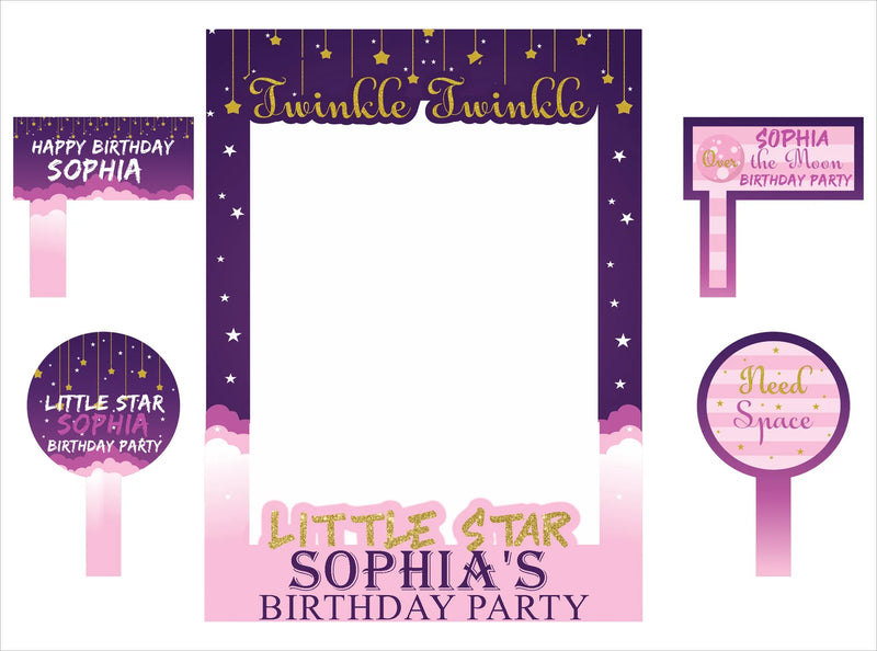 Twinkle Twinkle Little Star Birthday Party Selfie Photo Booth Frame & Props