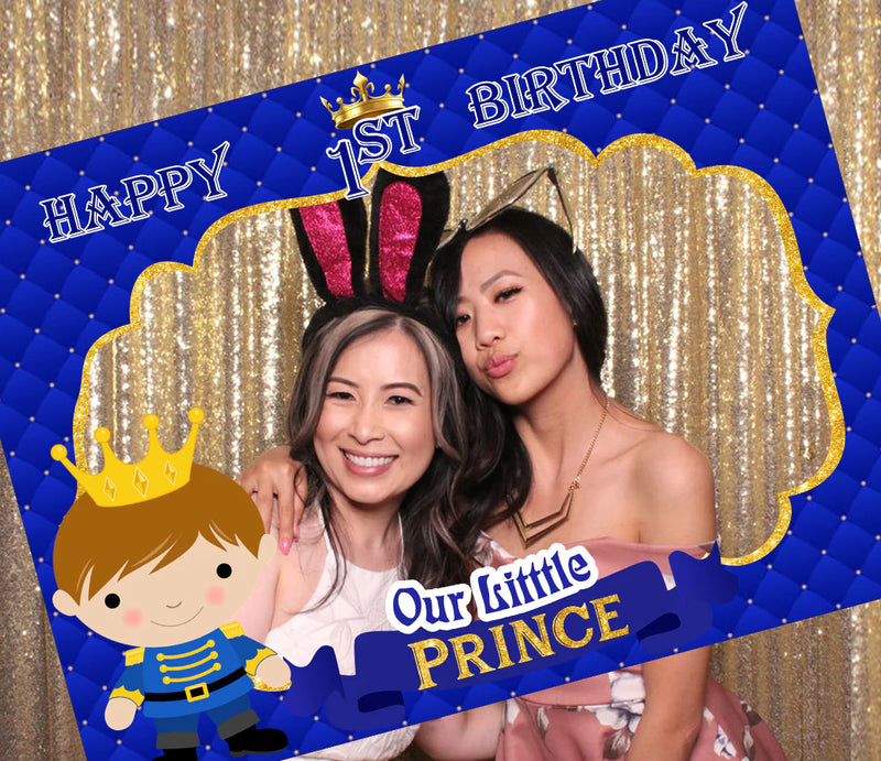 Prince Birthday Party Selfie Photo Booth Frame & Props