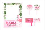 Flamingo Birthday Party Selfie Photo Booth Frame