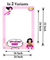 Super Girl Birthday Party Selfie Photo Booth Frame