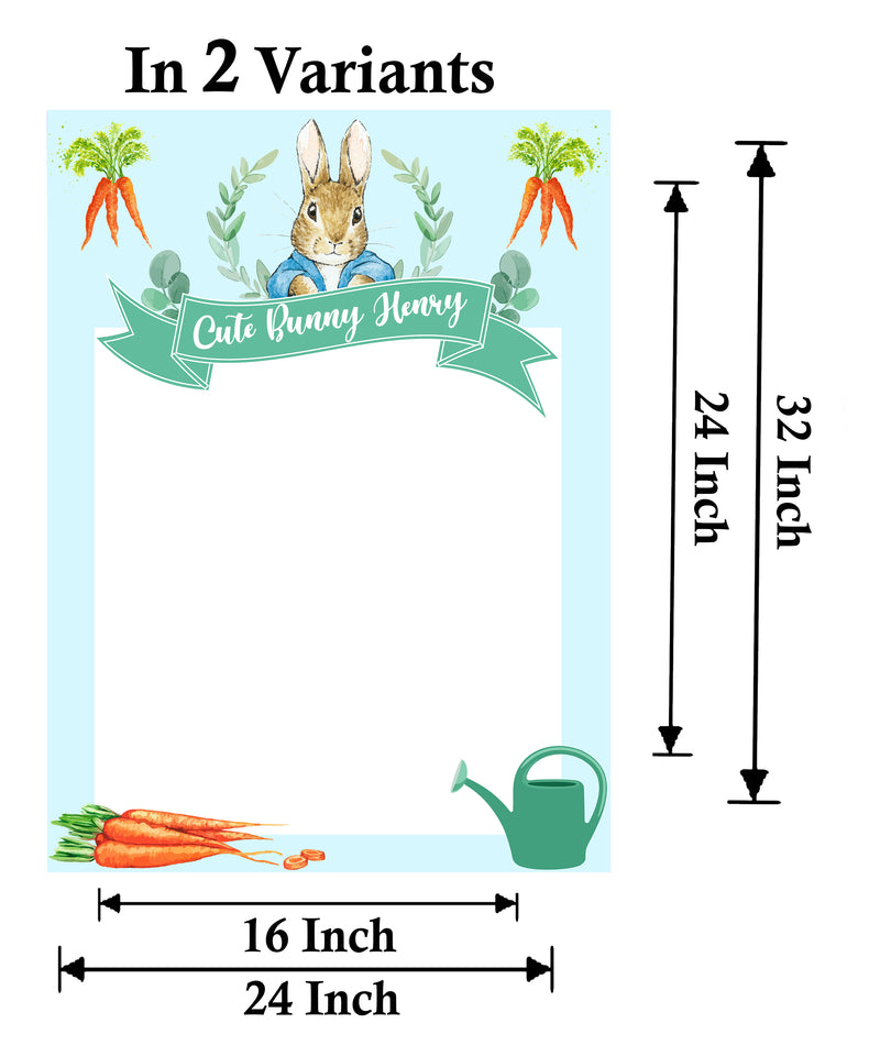 Bunny Birthday Party Selfie Photo Booth Frame & Props