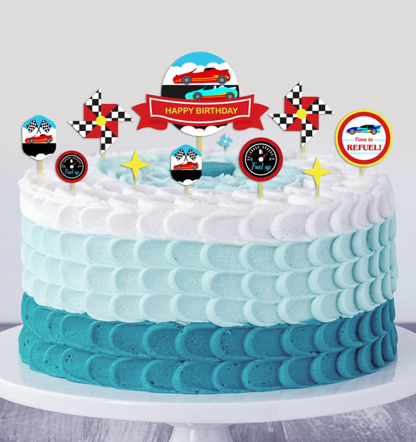 Racing Car Theme Birthday Party Cake Topper /Cake Decoration Kit