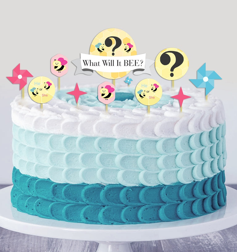 "What It Will Bee" Baby Shower Theme Party Cake Decorating Kit For Birthday Party