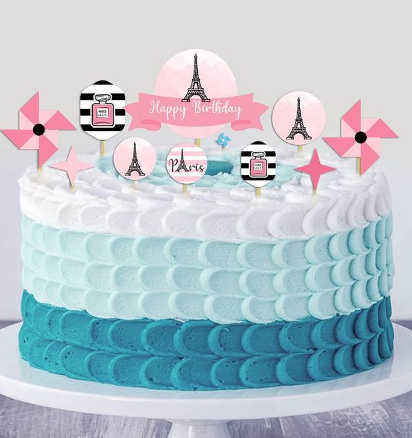 Paris Theme Party Cake Decorating Kit For Birthday Party