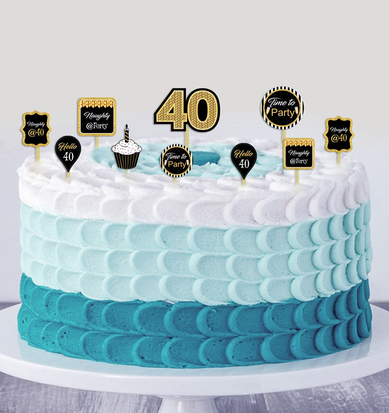 40th Theme Birthday Party Cake Topper /Cake Decoration Kit