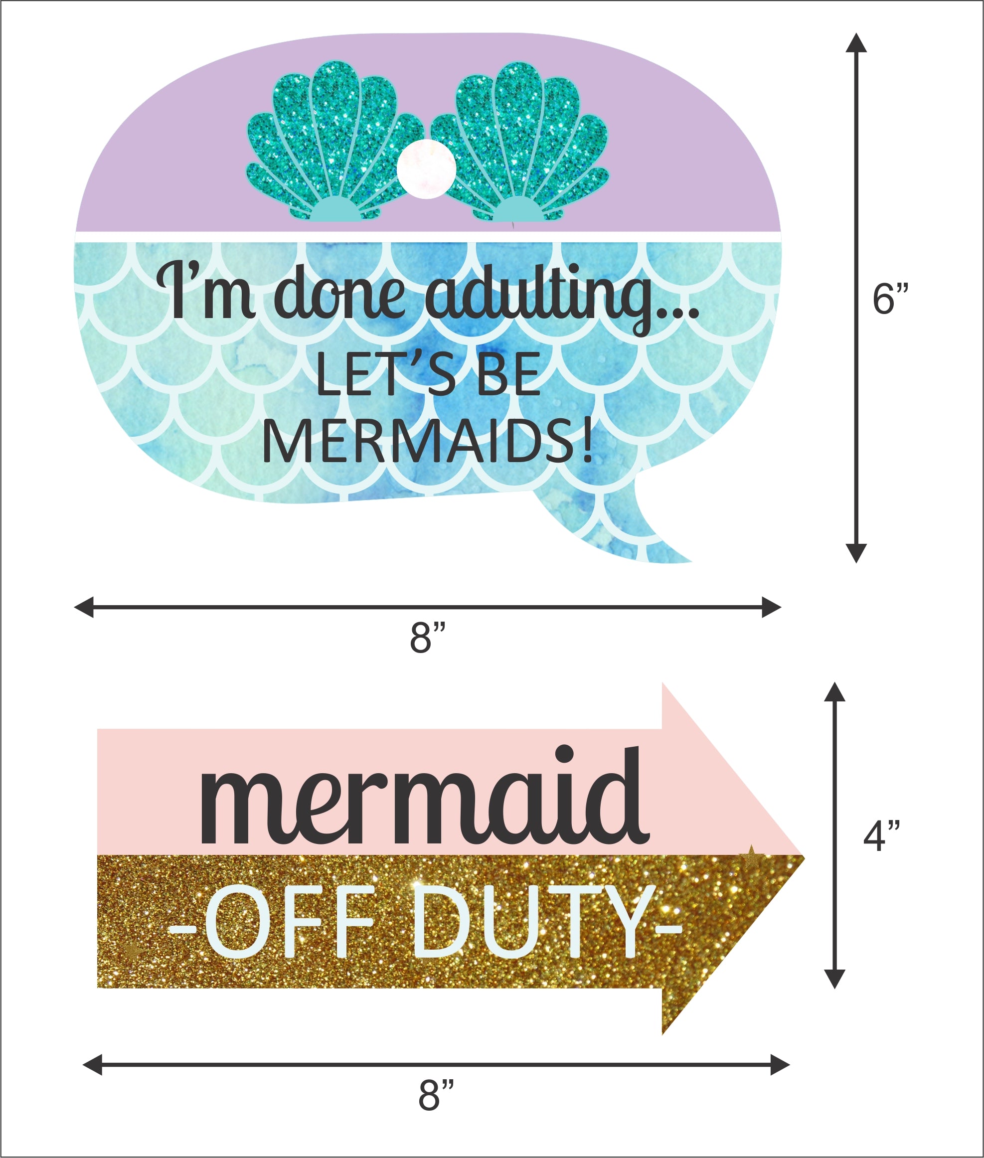 Mermaids Birthday Party Photo Props Kit