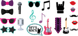 Rockstar Theme Birthday Party Photo Booth Props Kit