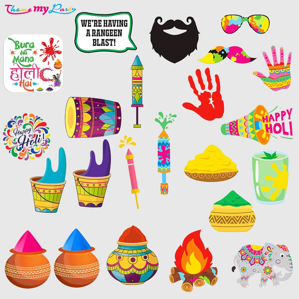 Holi Party Photo Booth Props Kit