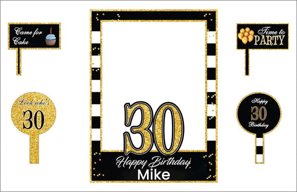 30th Theme Birthday Party Selfie Photo Booth Frame