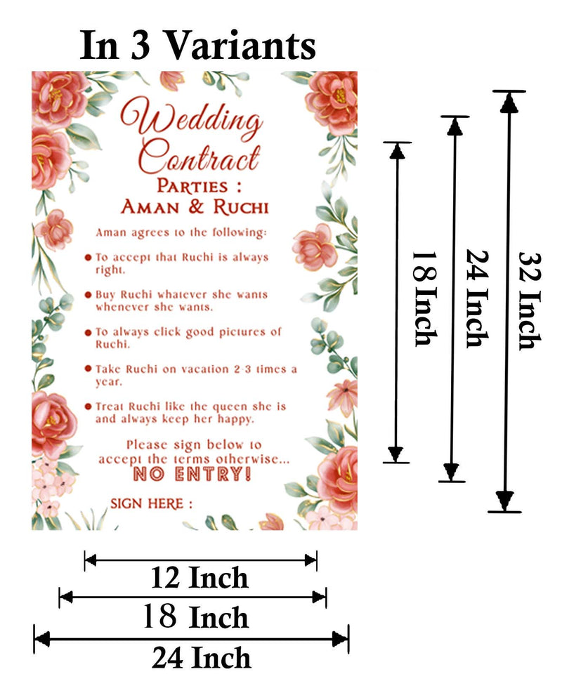 Wedding  Contract / Bridal Party Welcome Signage