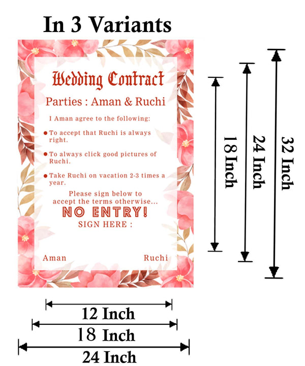 Wedding Contract / Bridal Party Welcome Signage