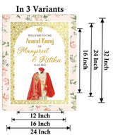 Indian Punjabi Wedding Anand Karaj  Ceremony Welcome Board for Decoration