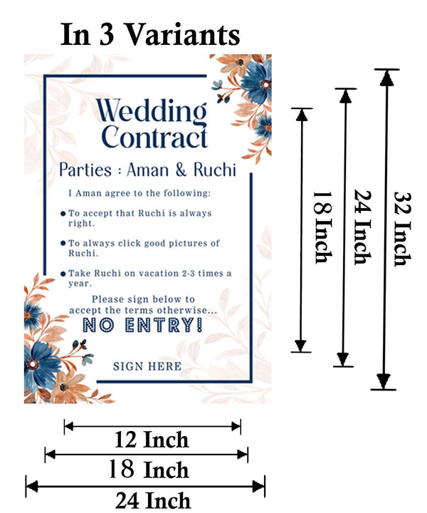 Wedding  Contract / Bridal Party Welcome Signage