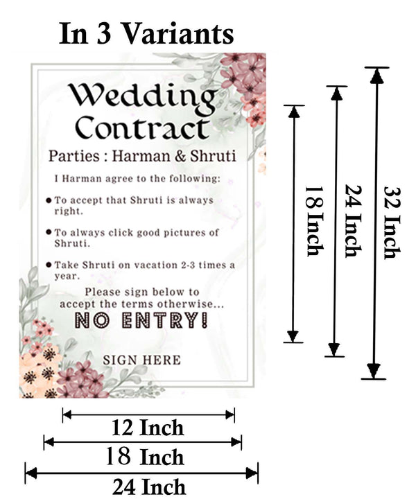 Wedding  Contract / Bridal Party Welcome Signage