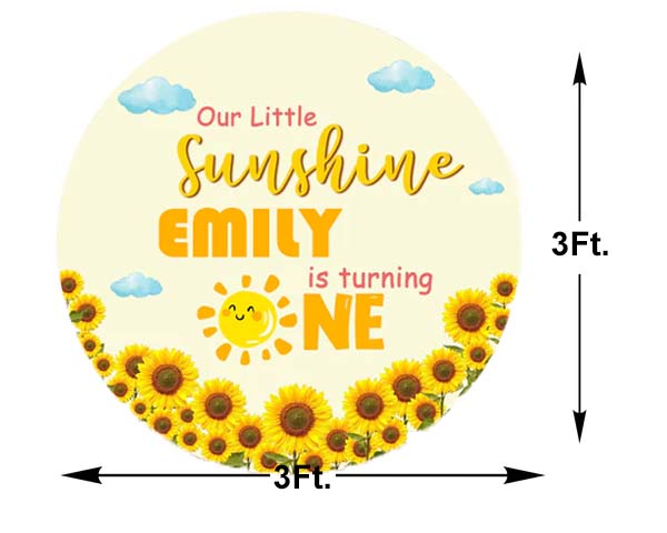 Sunshine Theme Birthday Party Round Backdrop