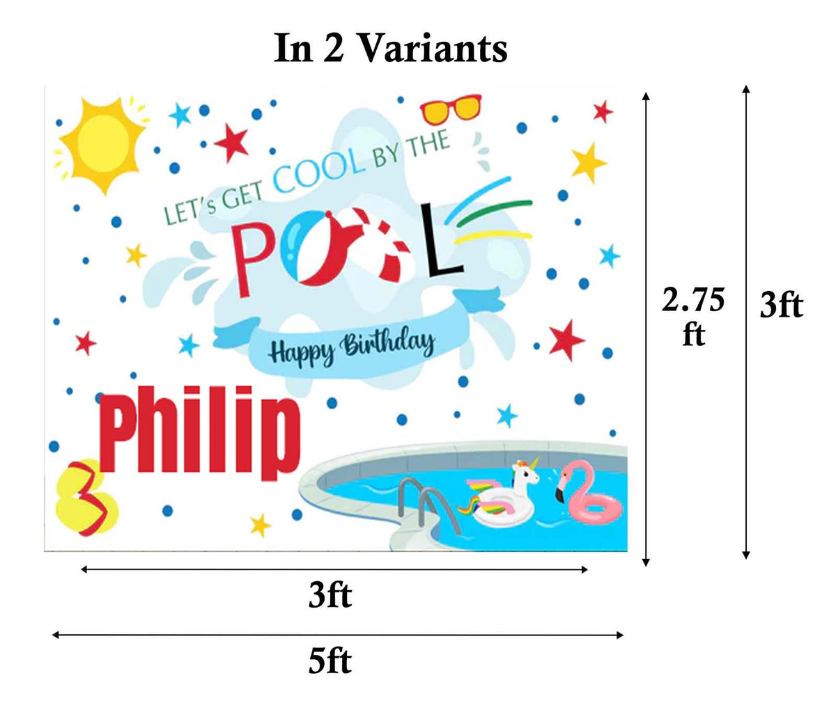 Buy Pool Party Theme Birthday Party Decoration Backdrop | Party ...