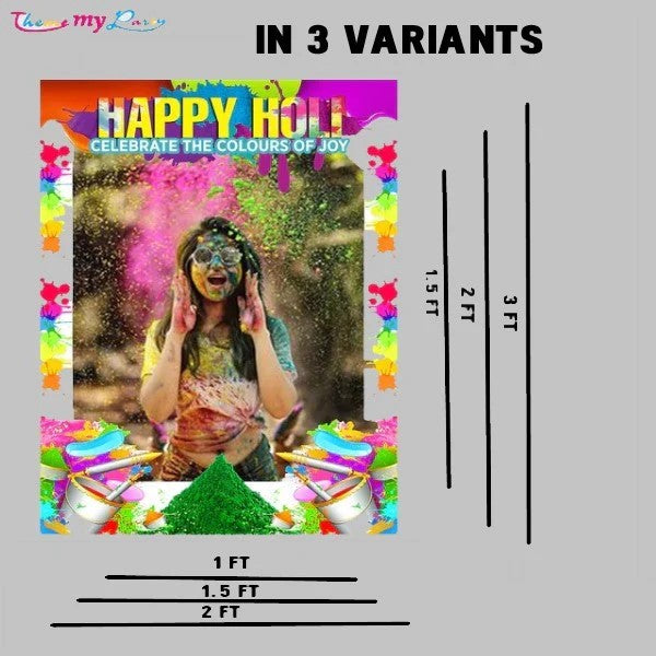 Holi Party Selfie Photo Booth Picture Frame