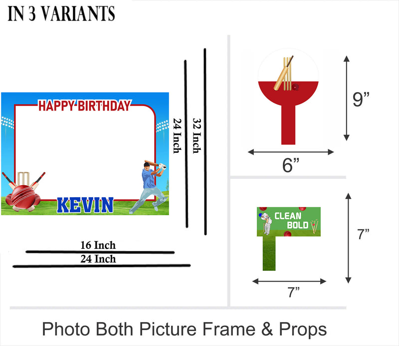 Cricket Theme Birthday Party Selfie Photo Booth Frame