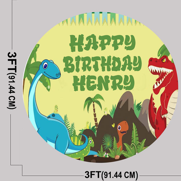 Dinosaur Theme Birthday Party Round Backdrop
