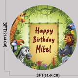 Jungle Safari Theme Birthday Party Round Backdrop