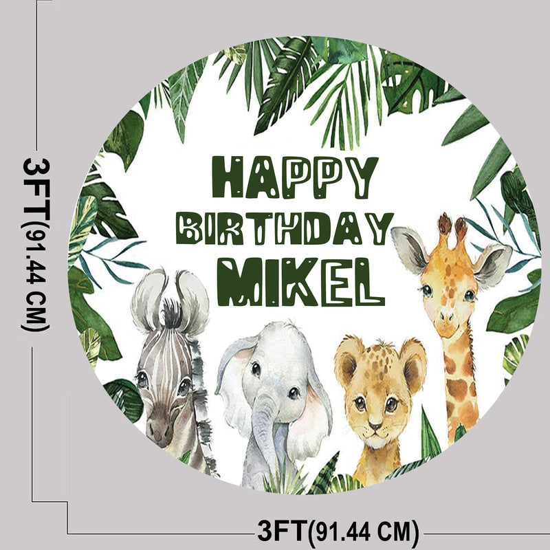 Jungle Safari Theme Birthday Party Round Backdrop