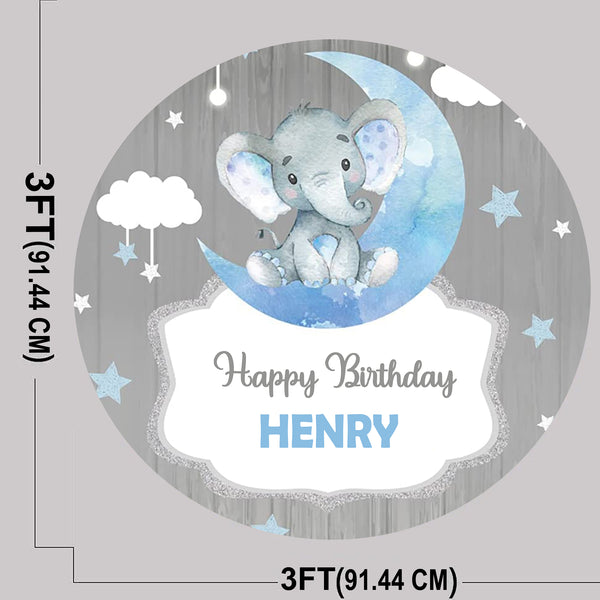 Elephant Theme Birthday Party Backdrop for Decorations-Personalized