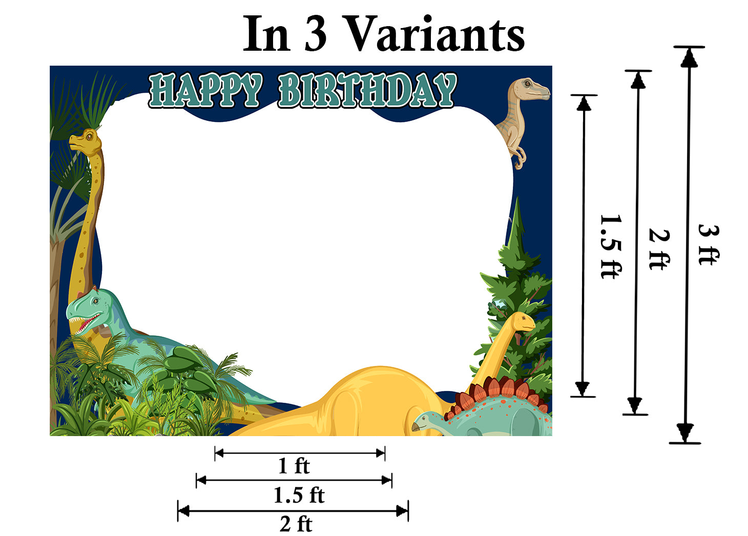 Dinosaur Theme Birthday Party Selfie Photo Booth Frame