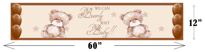 We Can Bearly Wait Theme Long Banner for Decoration