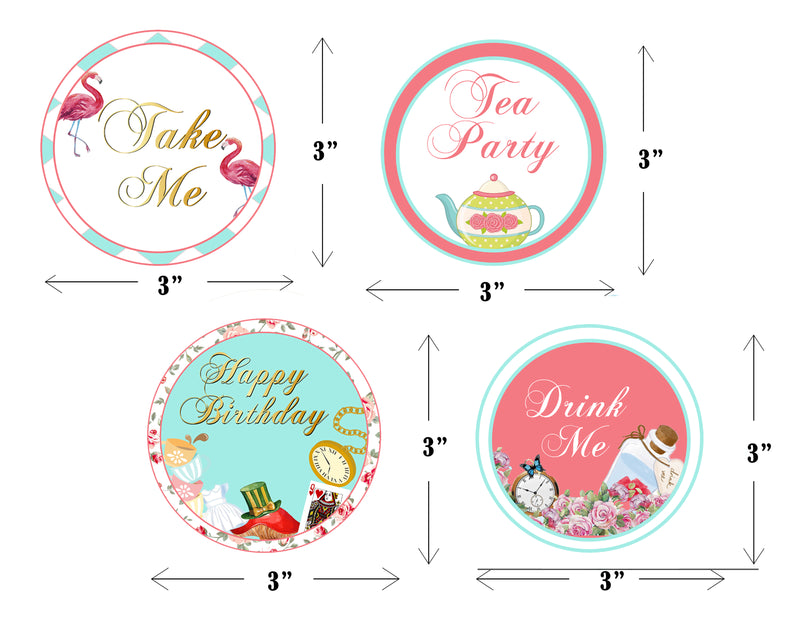 Tea Party Theme Birthday Party Paper Decorative Straws