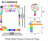 Art and Paint Birthday Party Selfie Photo Booth Frame & Props