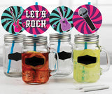 Rockstar Theme Birthday Party Paper Decorative Straws