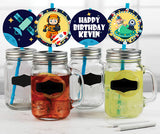 Space Theme Birthday Party Paper Decorative Straws