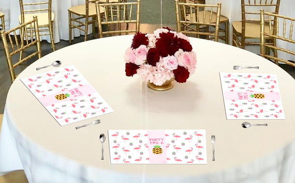 Flamingo Theme Birthday Table Mats for Decoration