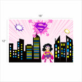 Super Girl Theme Birthday Table Mats for Decoration