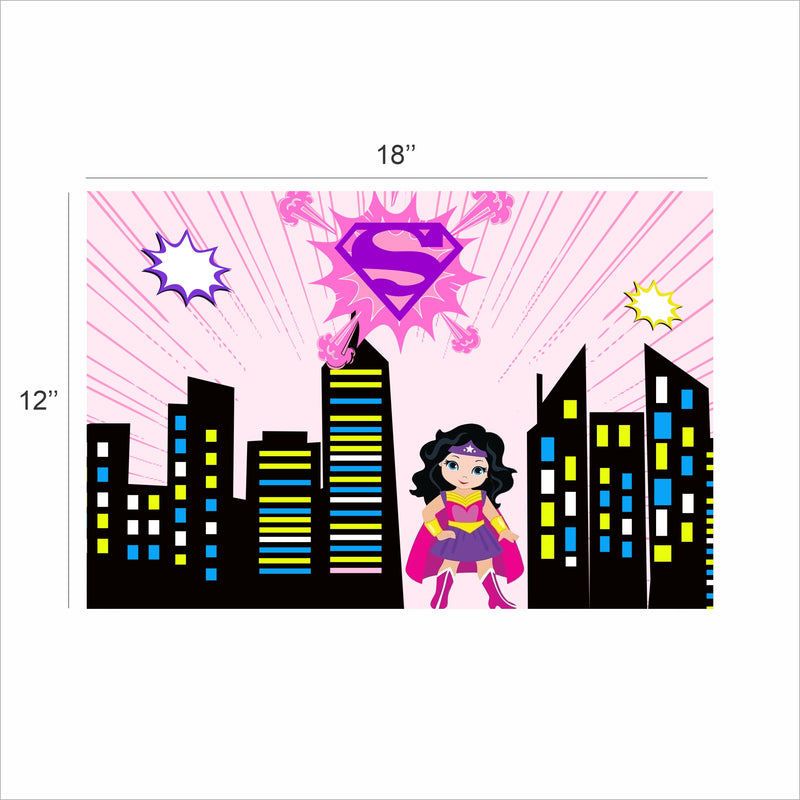 Super Girl Theme Birthday Table Mats for Decoration