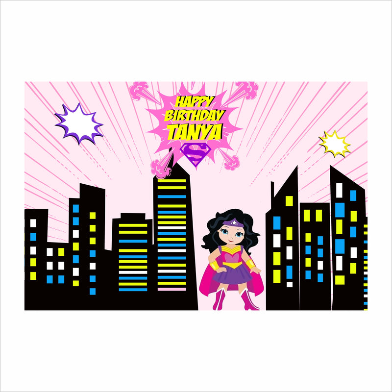 Super Girl Theme Birthday Table Mats for Decoration