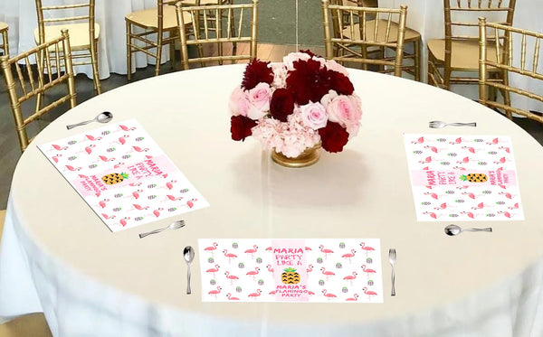 Flamingo Theme Birthday Table Mats for Decoration