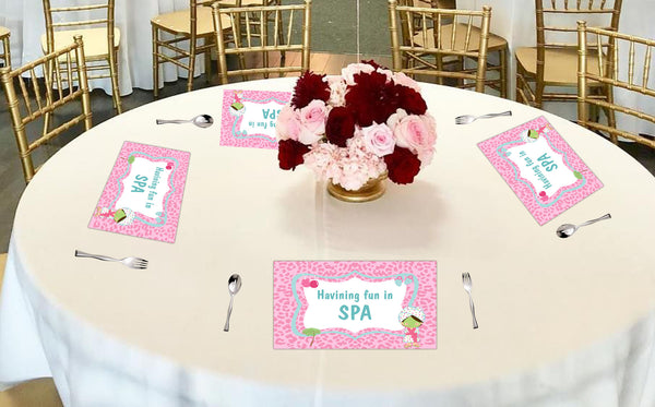 Spa Theme Birthday Table Mats for Decoration