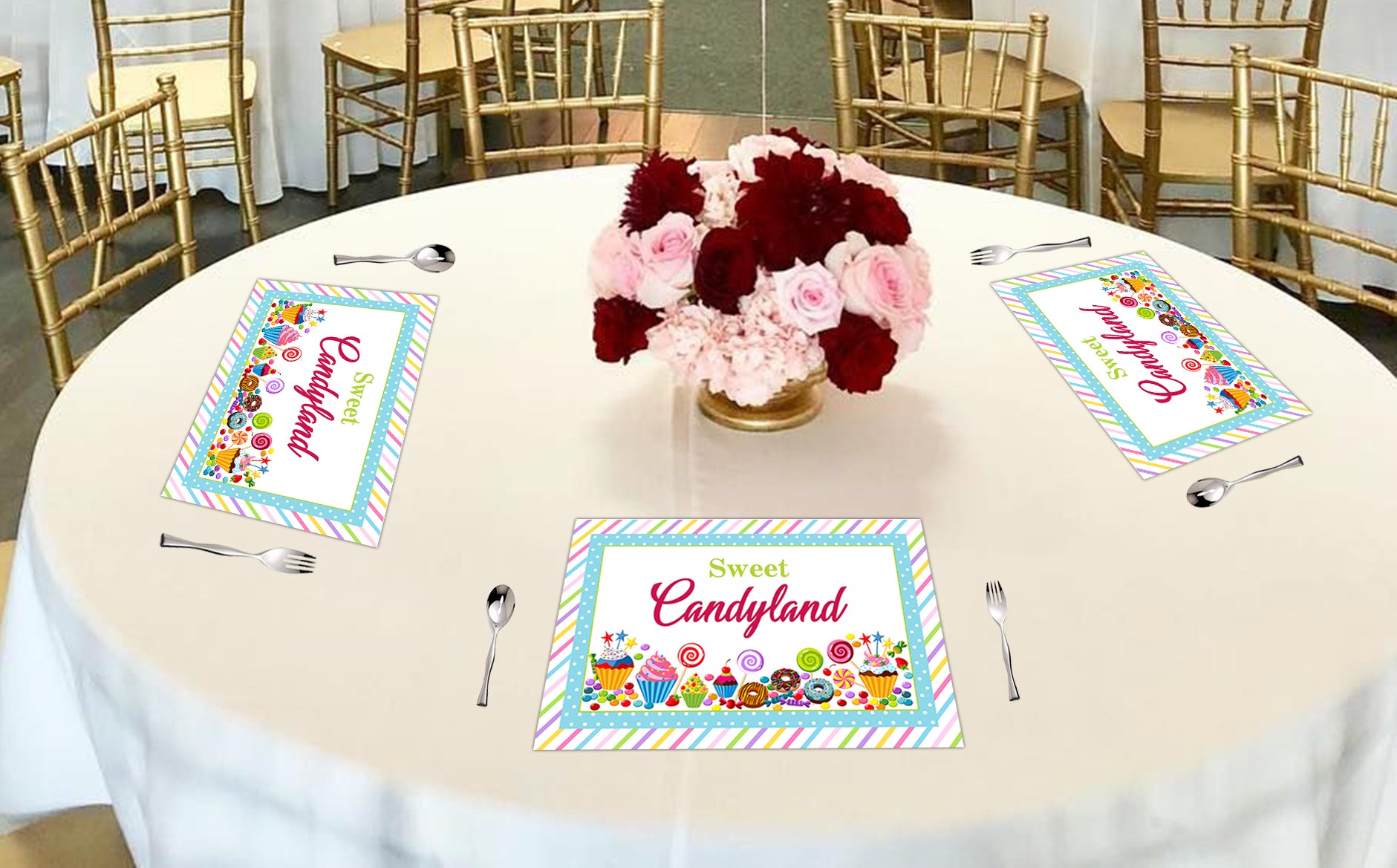 Candyland Theme Birthday Table Mats for Decoration