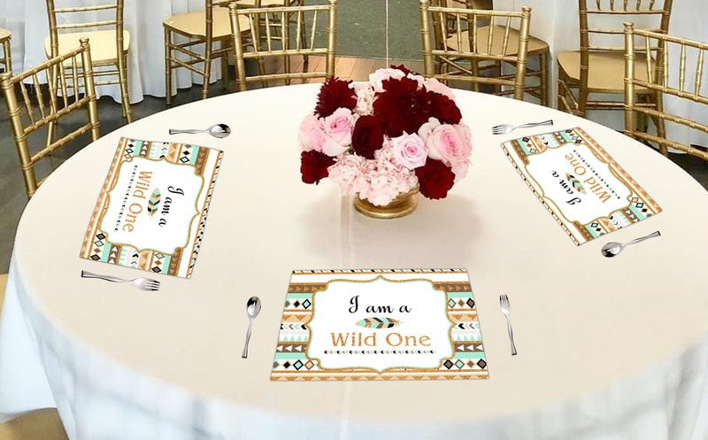 Wild One Theme Birthday Table Mats for Decoration