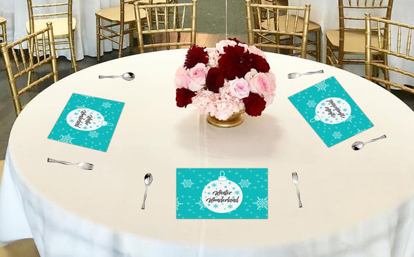 Winter Wonderland Theme Birthday Table Mats for Decoration