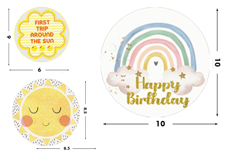 First Trip Around The Sun Theme Birthday Party Table Toppers for Decoration