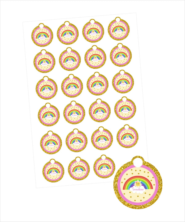 Sunshine Theme Birthday Party Thank You Tags/Return Gift tags