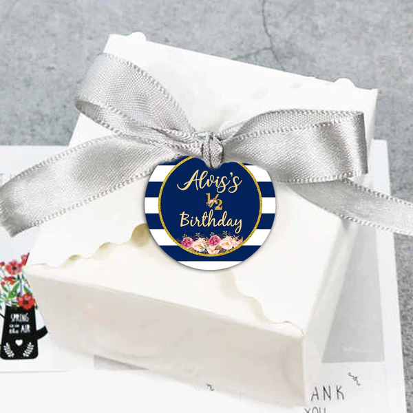 Half Birthday Boys Party Thank You Tags/Return Gift tags