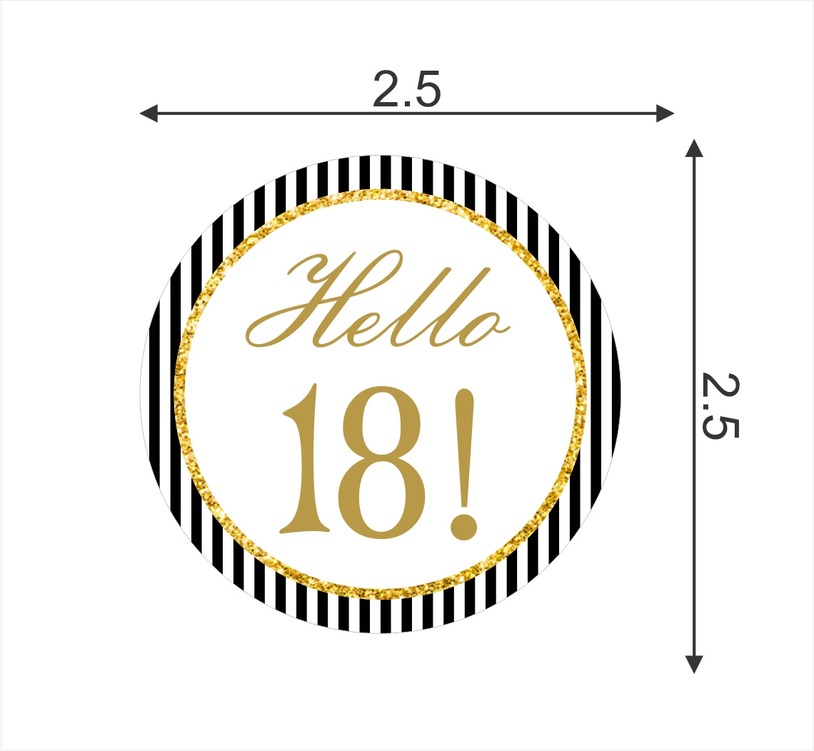 18th Birthday Party Thank You Tags/Return Gift tags