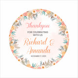 Boho Theme Wedding Thank You Tag Favor /Stickers